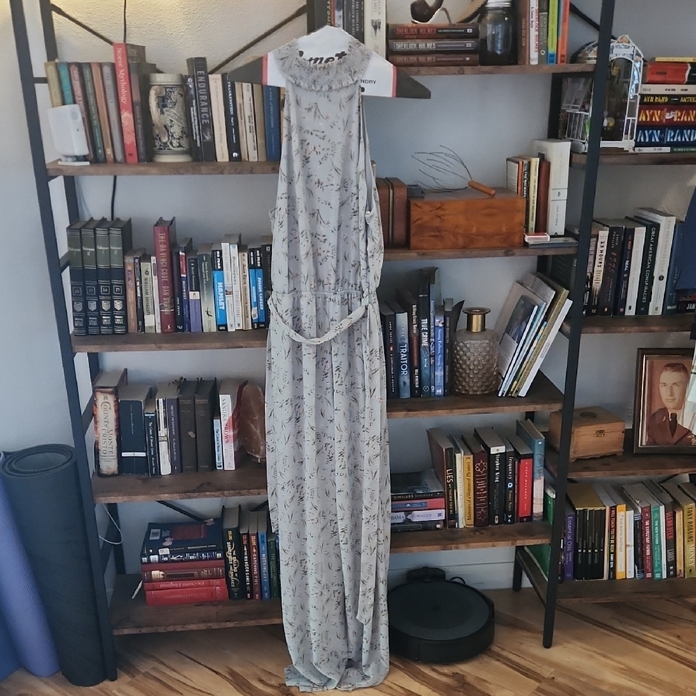 Elegant Gray Floral Jumpsuit